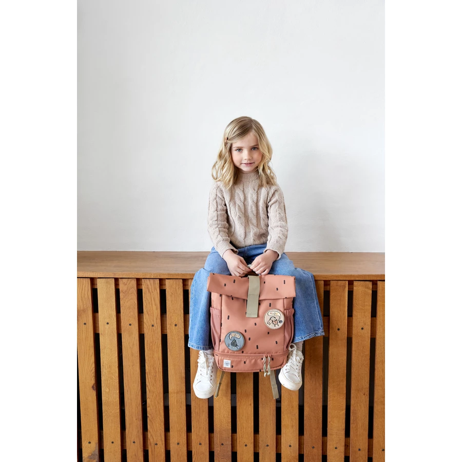 LÄSSIG Mini Rolltop Backpack Happy Prints caramel
