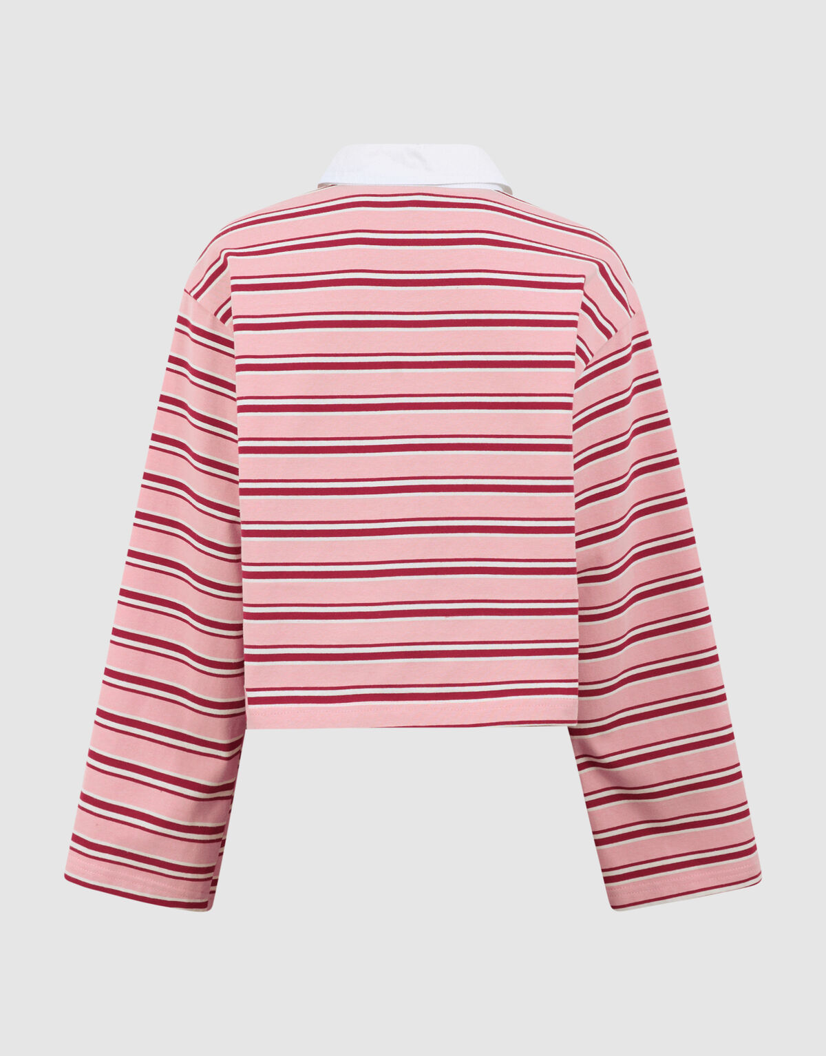 Striped Longsleeve Polo Rood/Roze