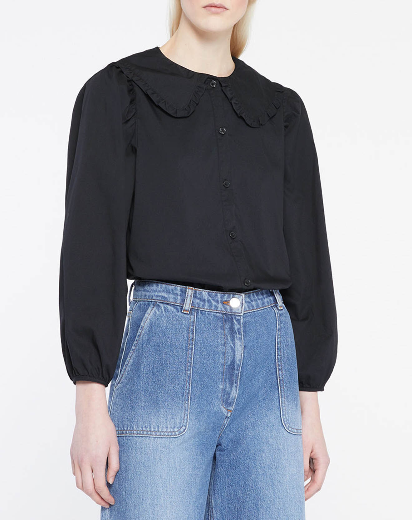 Galeries Lafayette Chemise en popeline de Coton bio Caline noire