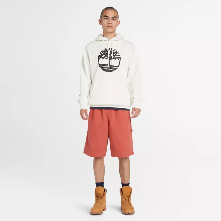 Short charpentier en sergé épais pour homme en rouge