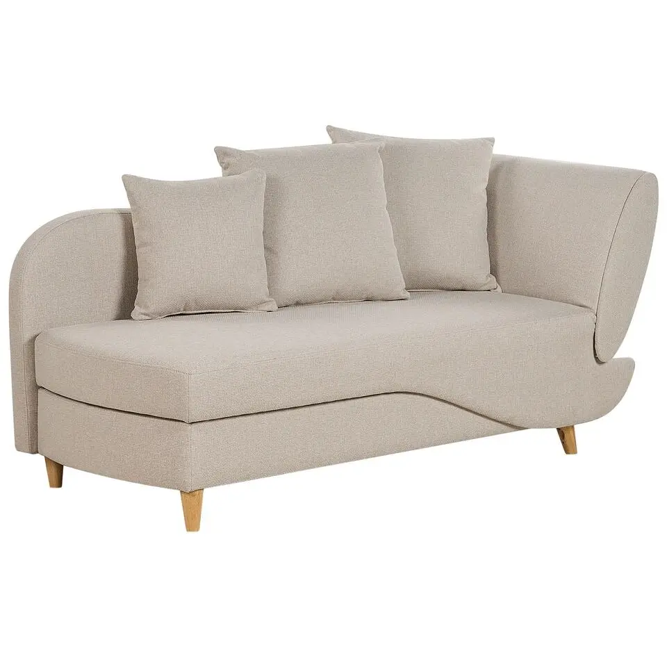 MERI II - Chaise longue - Beige - Rechterzijde - Fluweel