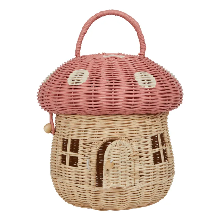 Olli Ella Panier Champignon en rotin | Rose
