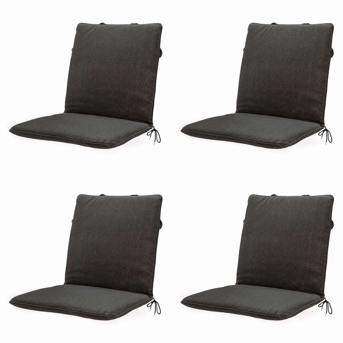 Madison Dark  canvas eco+ Stapelstoelkussen - Set van 4