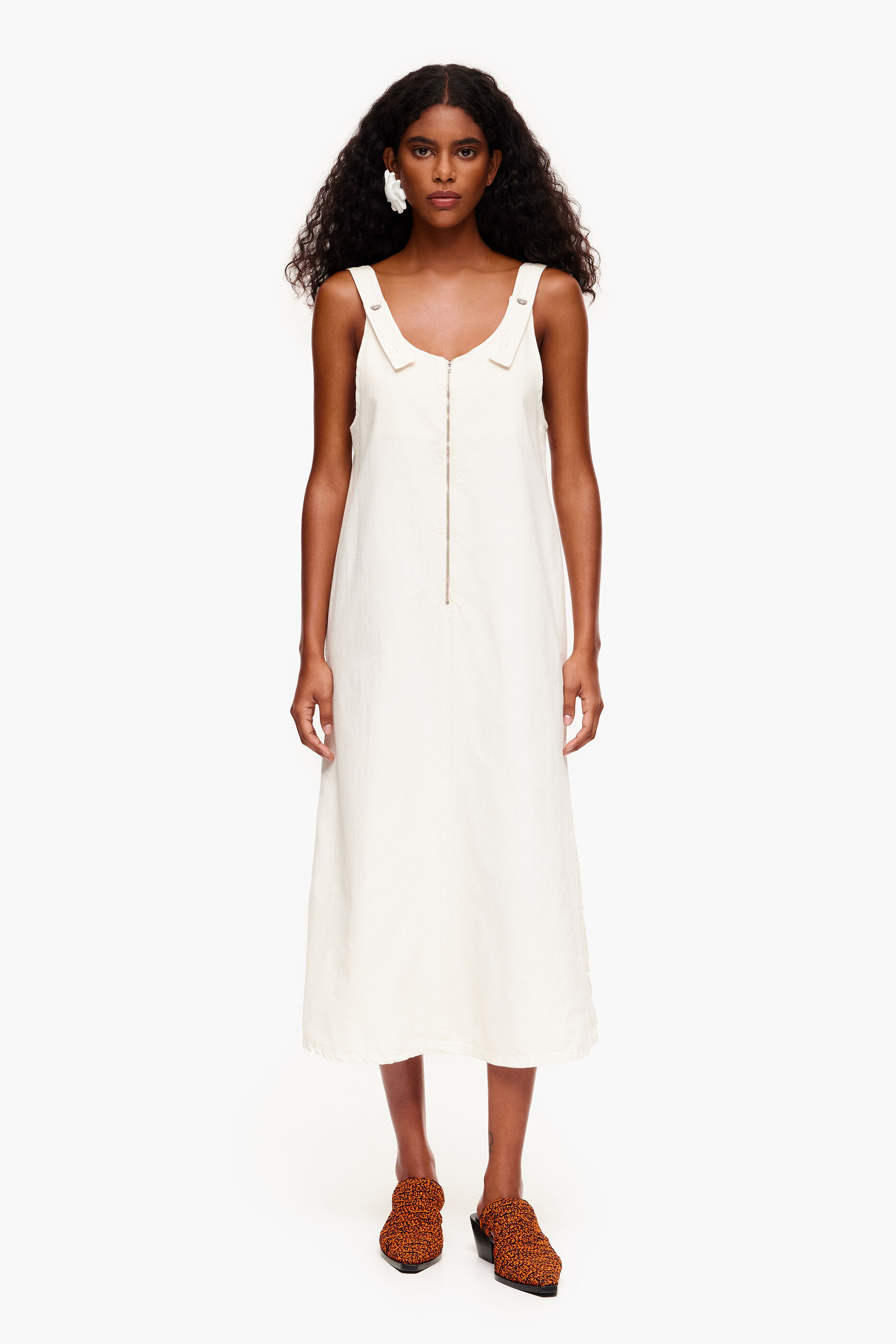 Vestido curto jeans off-white