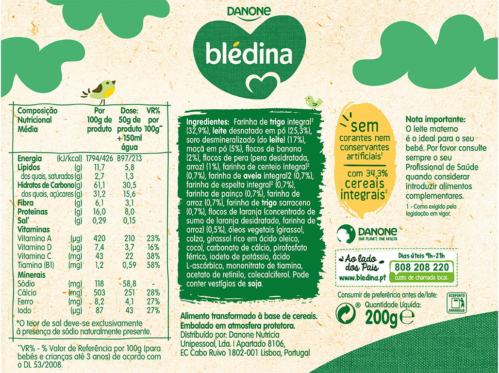 FARINHA LÁCTEA BLEDINA FRUTOS VARIADOS 200G