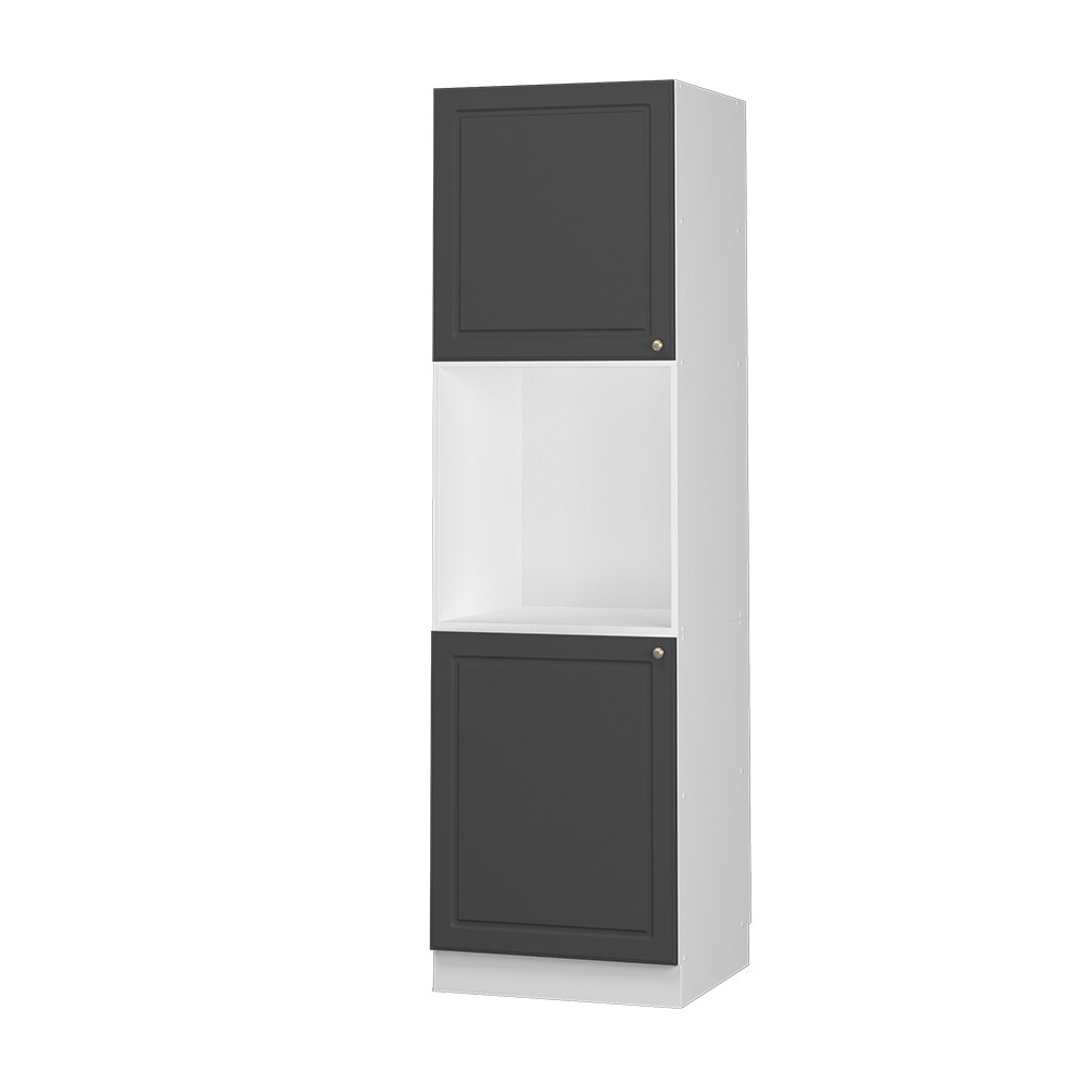Vicco Herdumbauschrank Küchenschrank Küchenmöbel Fame-Line Landhaus Weiß Anthrazit 60 cm Gold Küche Einbauküche Blende Herdschrank Hochschrank Küchenzeile Drehtür Einlegeboden