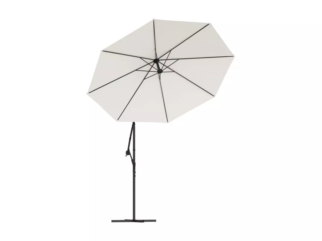 Parasol avec éclairage LED 300cm Poteau en métal Sable