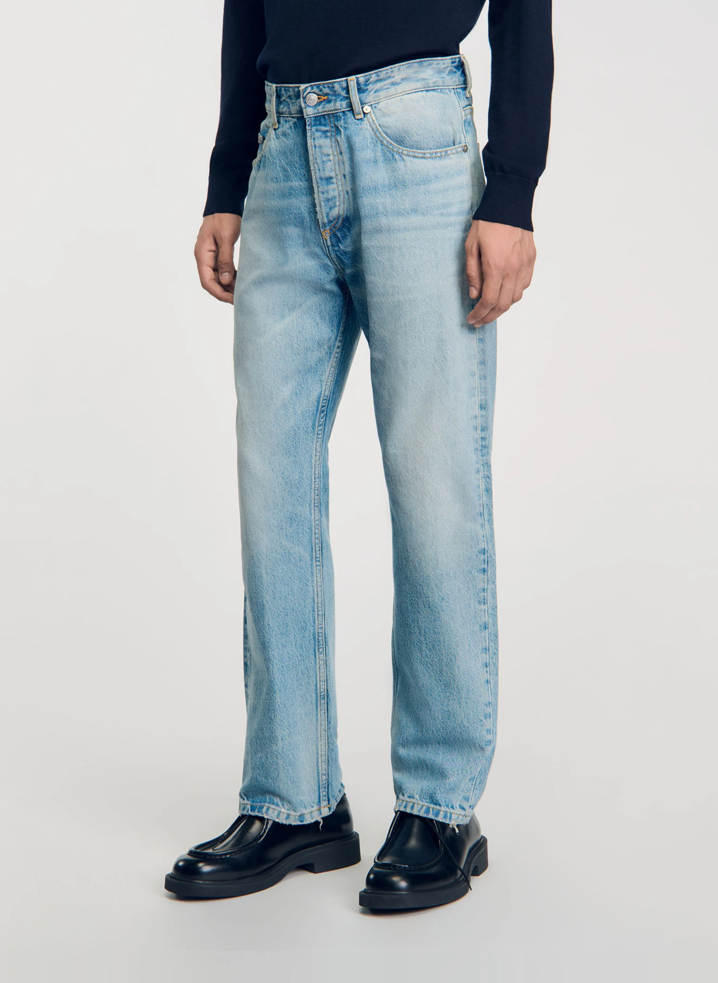 Jean droit en coton | Bleu