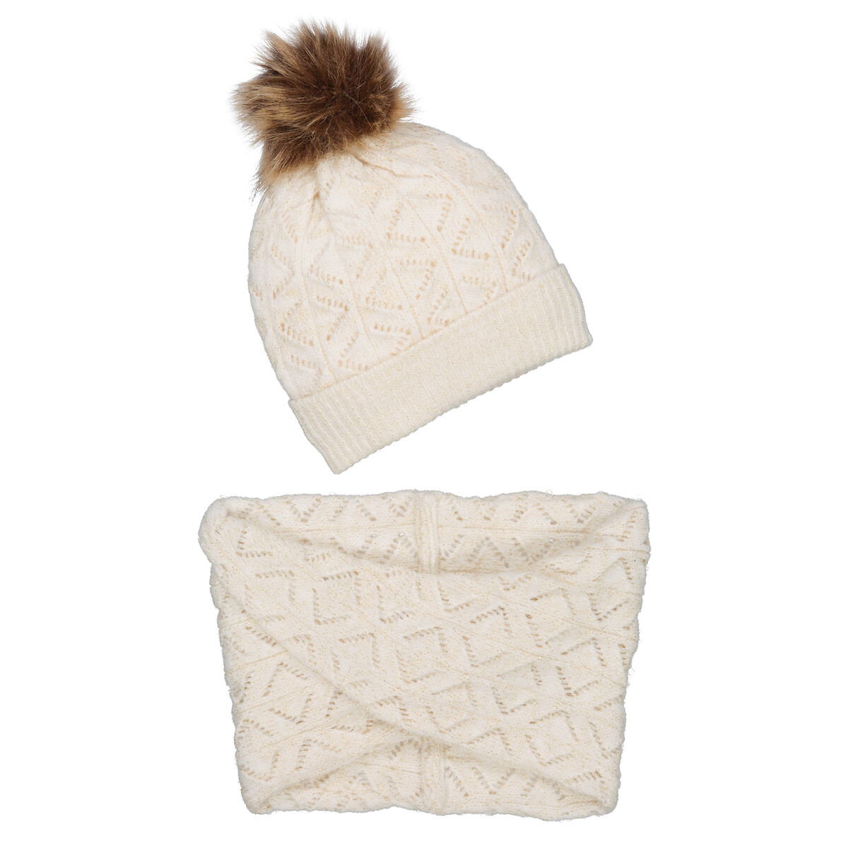 COLEÇÕES LA REDOUTE<br>Conjunto de gola alta em tricô pointelle