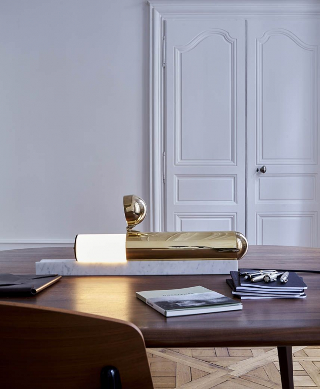 DCW éditions ISP tafellamp LED wit marmer