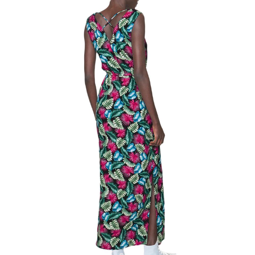 Vero Moda Robe Longue Noir/Rose Femme Vero Moda 10286770