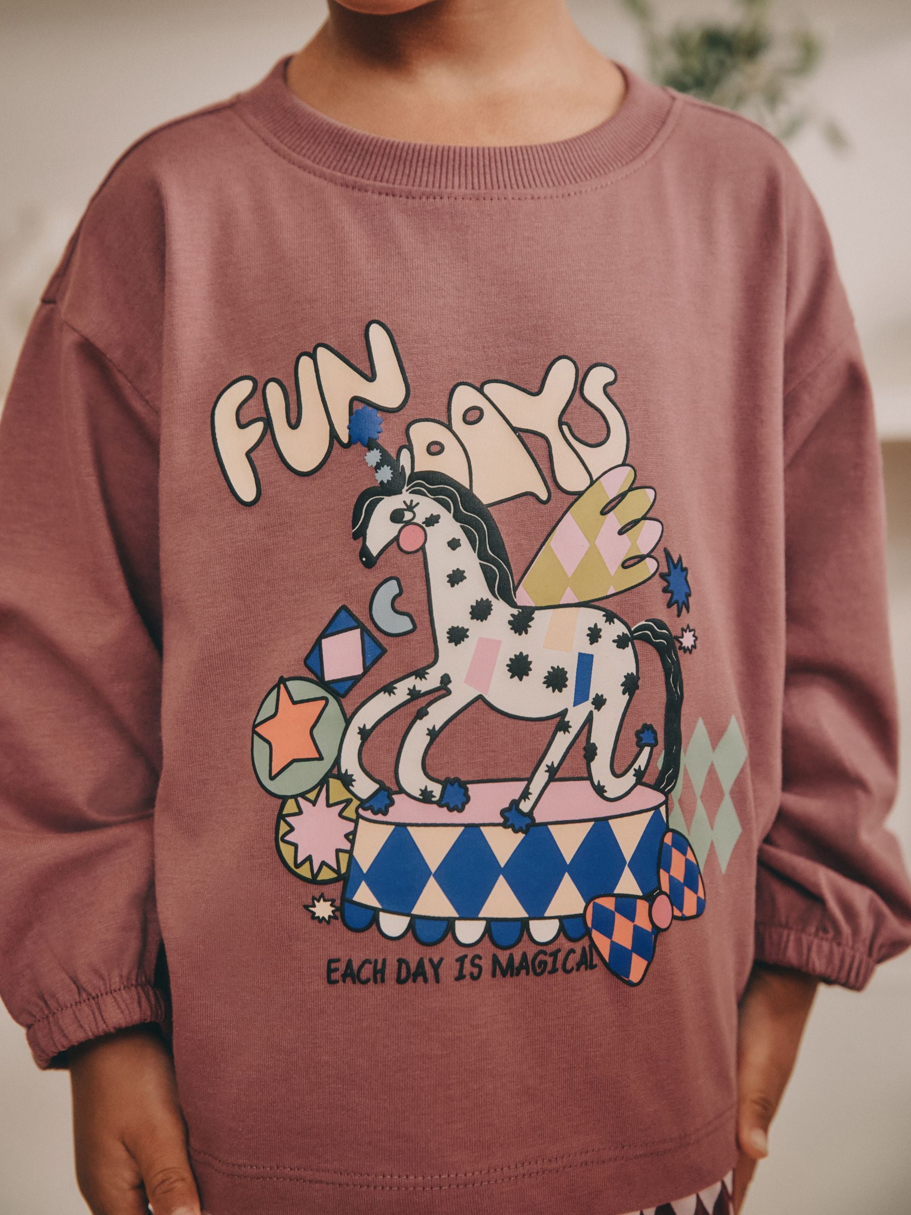 Pink/Purple Fun days Print - Joggingbroek pyjama's 3 stuks (9mnd-10jr)