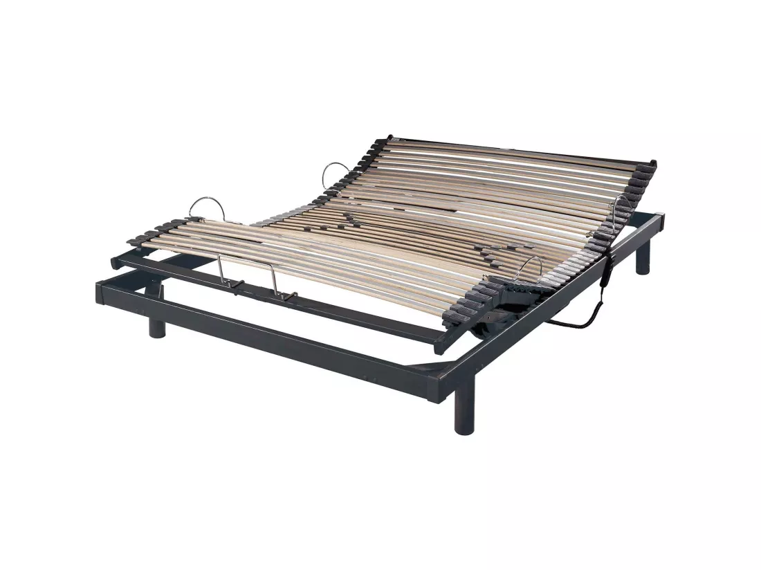 Sommier électrique de relaxation gris extra plat 120x190