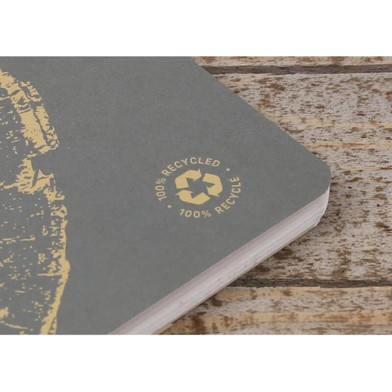 Carnet piqué FOREVER PREMIUM 100% recyclé A5 96 pages ligné papier recyclé blanc 90 g - Gris plomb