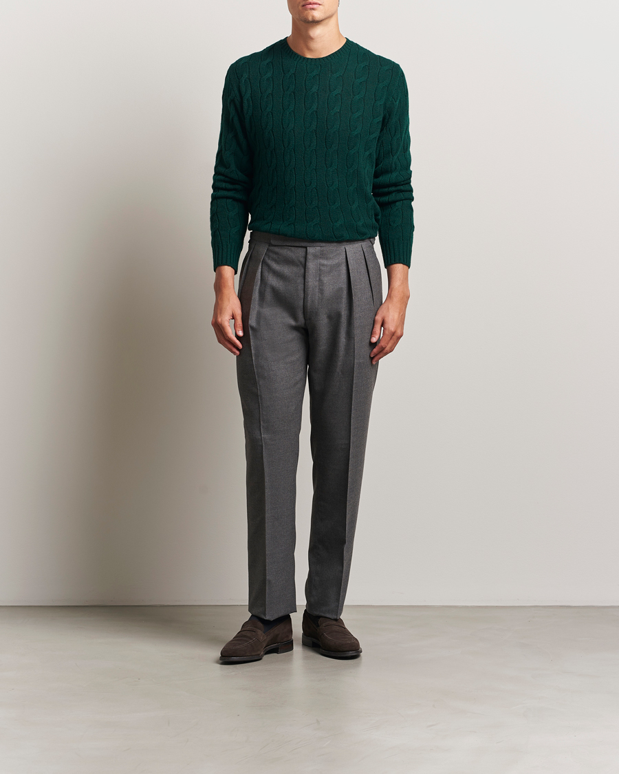 Ralph Lauren Purple Label Cashmere Cable Sweater Moss Agate