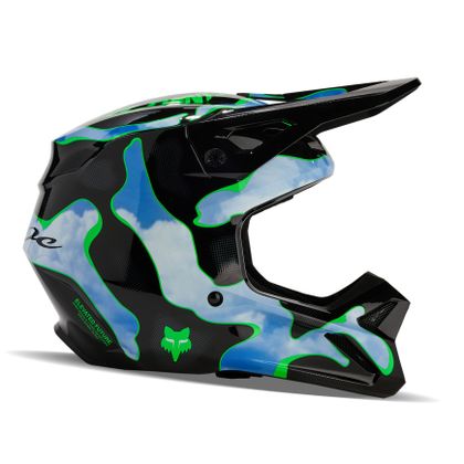 Casque cross Fox YOUTH V1 ATLAS - Noir / Vert