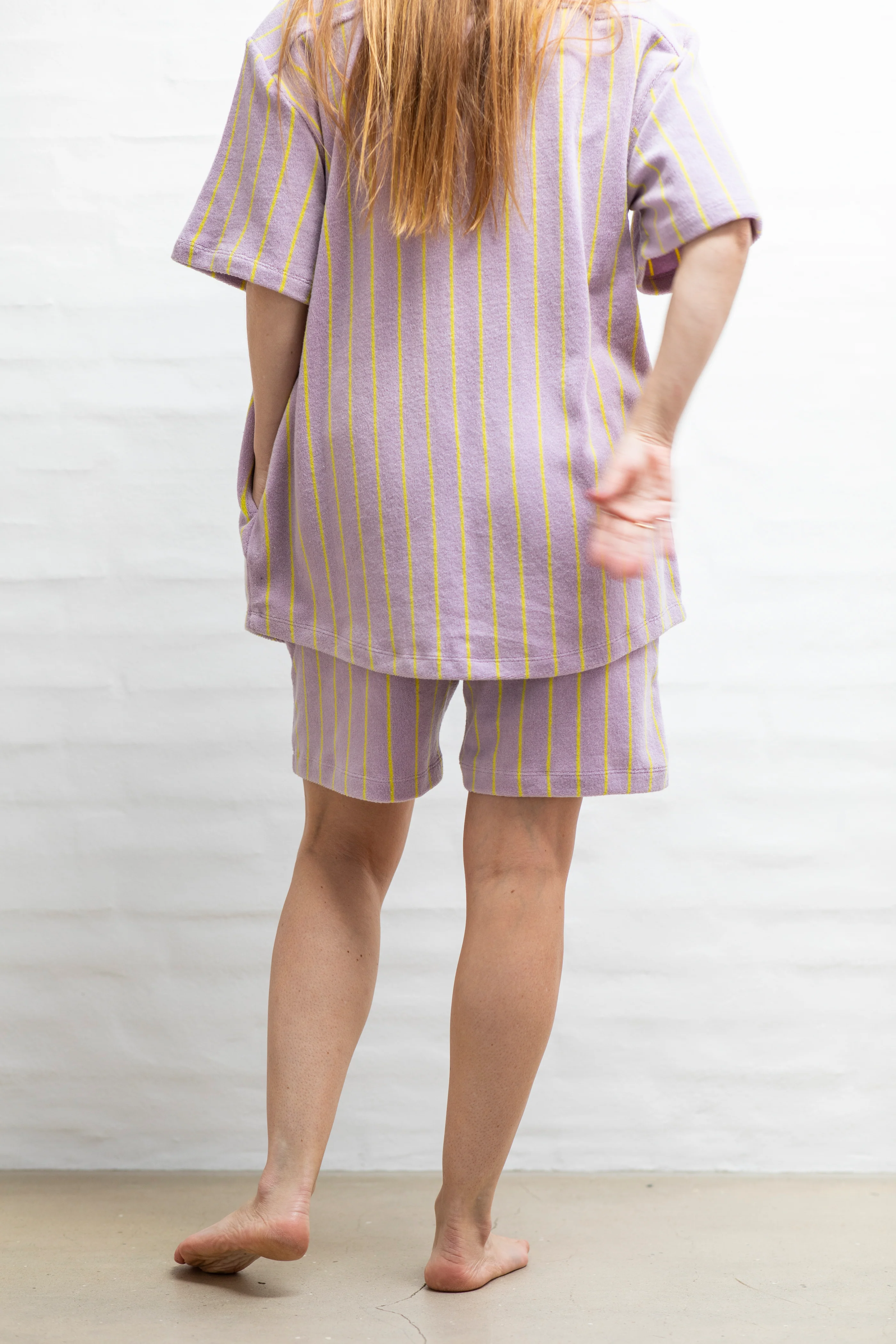 Bongusta  Naram Knitted skjorte - Lilac & Neon Yellow