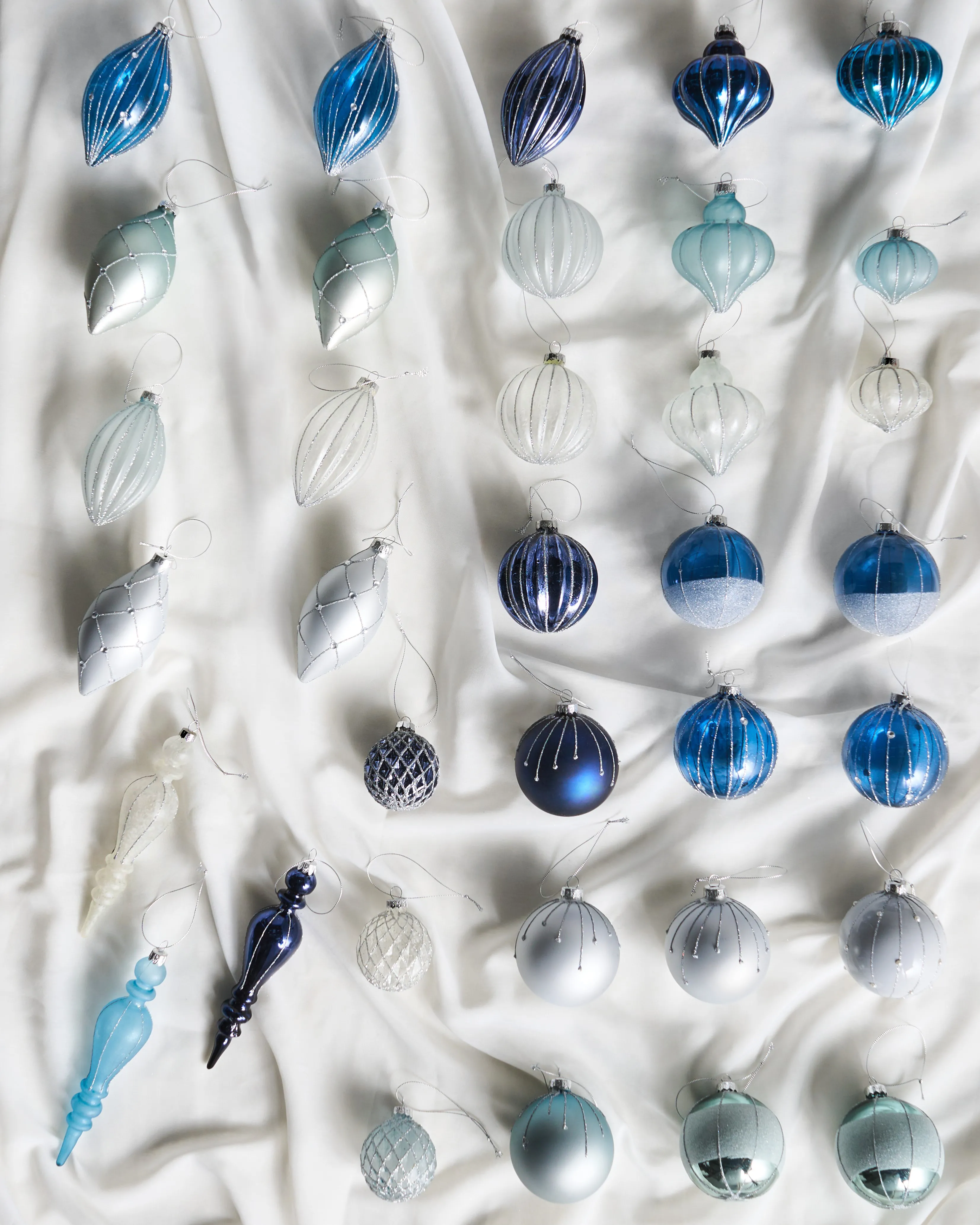 Set van 35 kerstballen SNOWFALL Glas Blauw