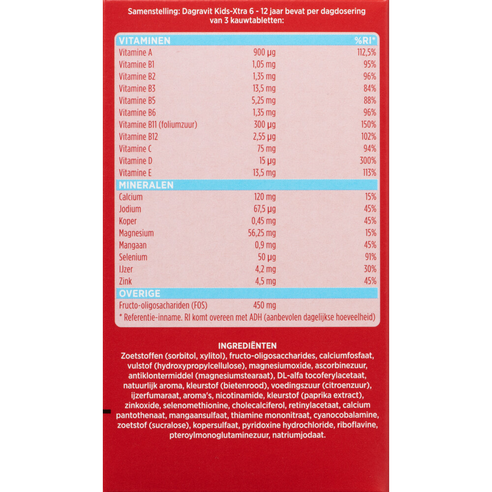 2x Dagravit Multivitamine Kids Xtra 6-12 jaar120 kauwtabletten
