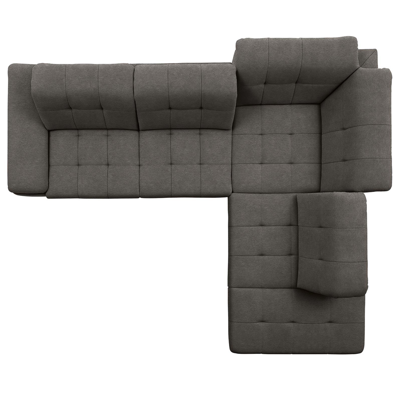 polsterpower Ecksofa - Belle grey - Basismodell - Ottomane rechts