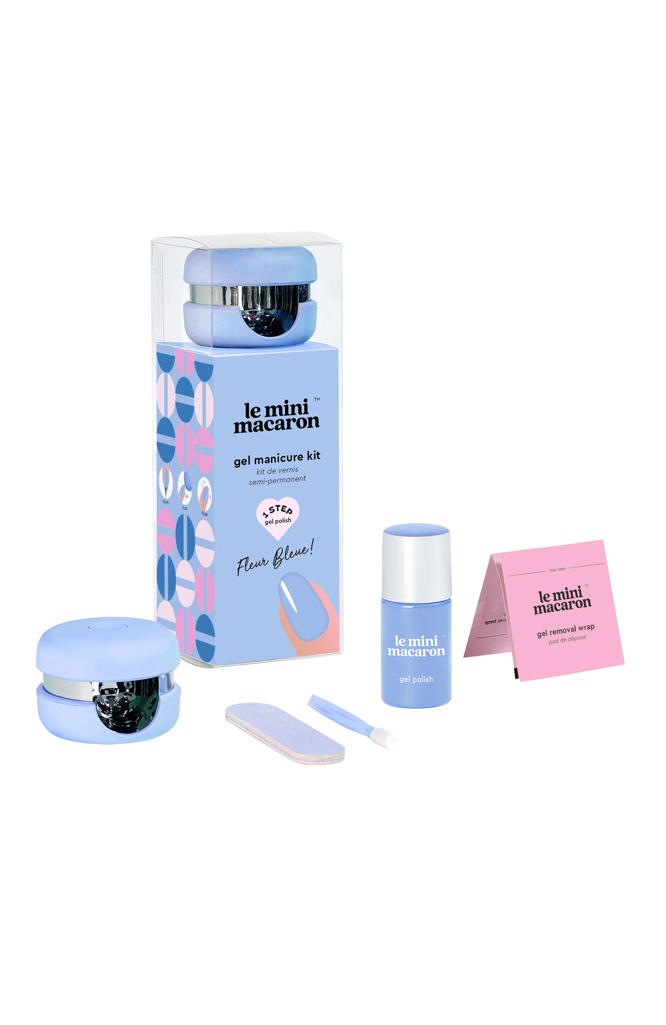 Le Mini Macaron  Gel Manicure Kit - Fleur Bleue