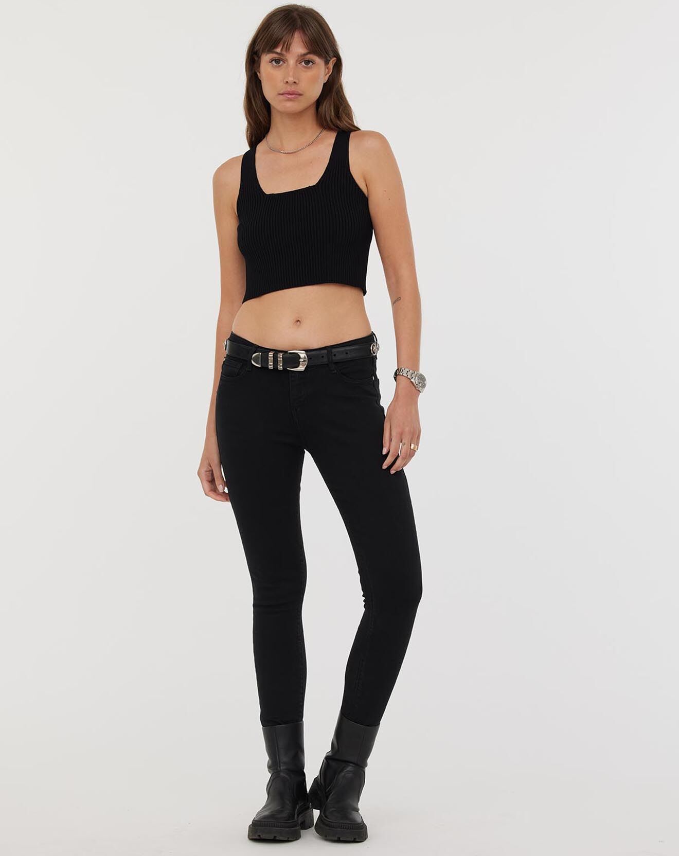 Acquaverde Jean slim Scarlett noir