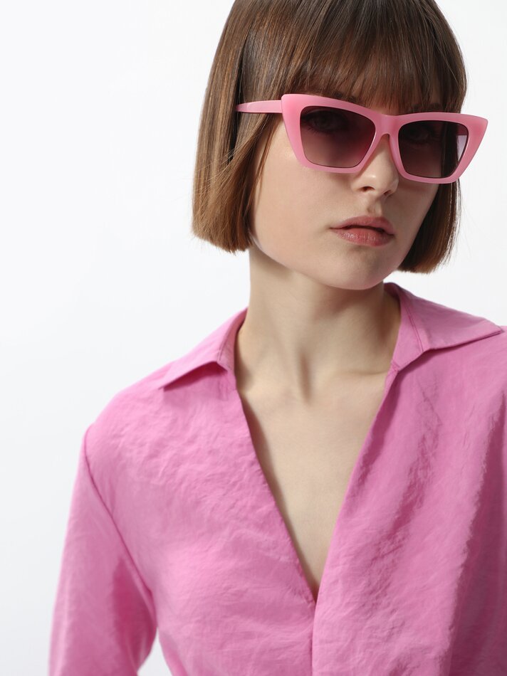 Vestido curto envelope - Rosa