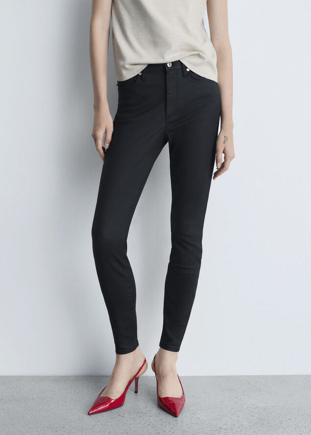 MANGO Anne skinny jeans high rise Black