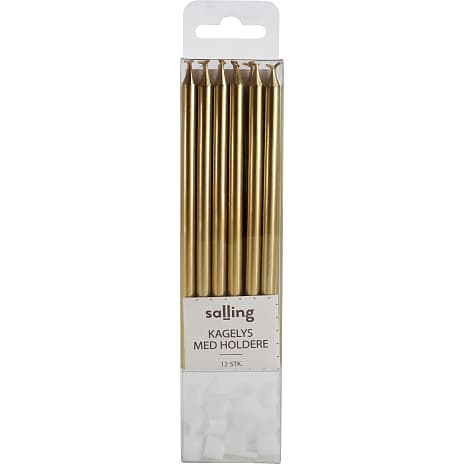 Salling kagelys H: 11,6 cm 12-pak - Guld