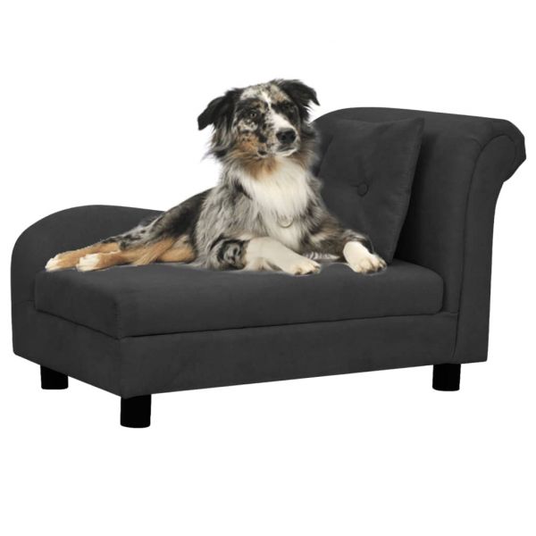 Sofá para Cães com Almofada 83x44x44 cm Pelúcia Preto - 171102