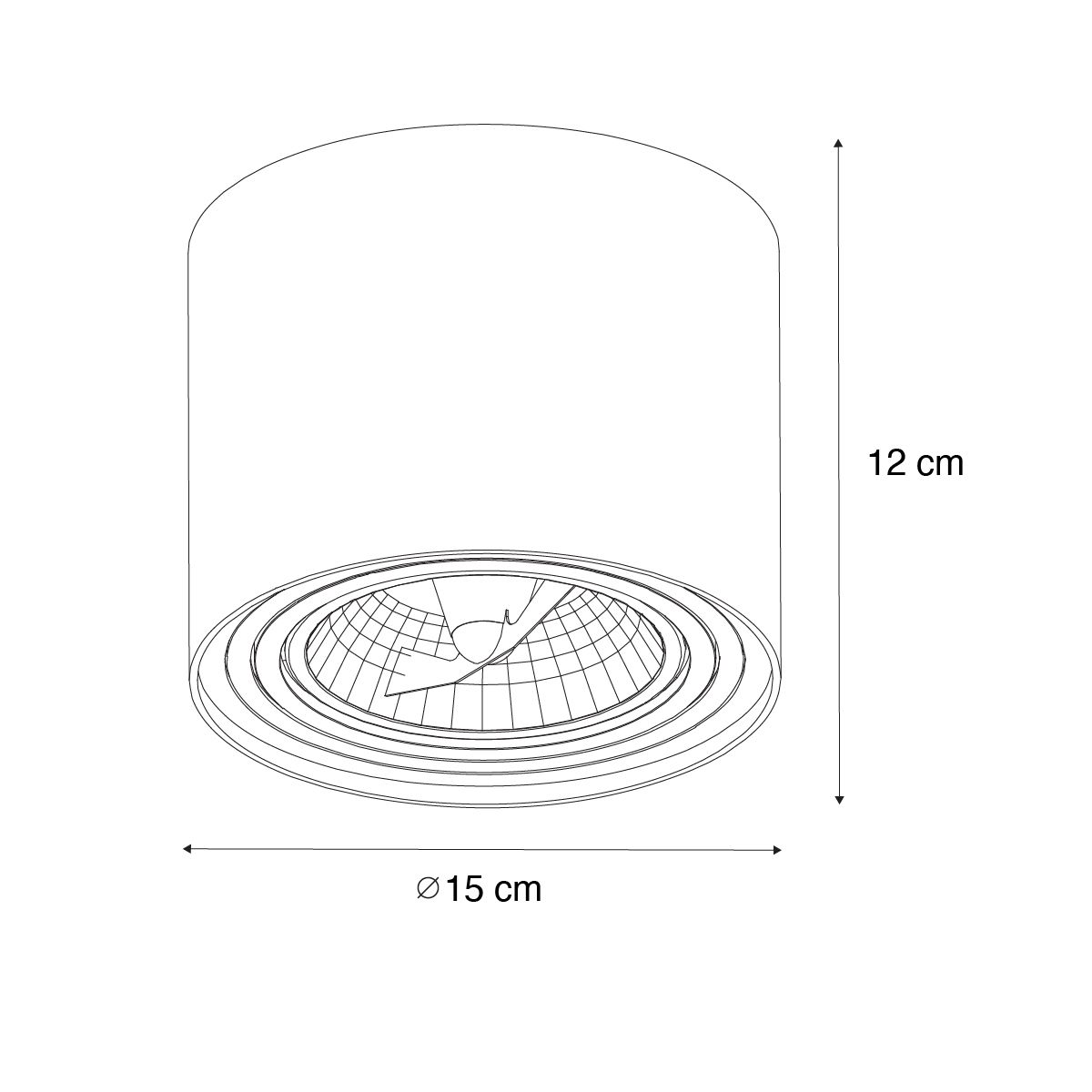 Smart plafondspot wit draai- en kantelbaar incl. Wifi GU10 111mm - Rondoo Up