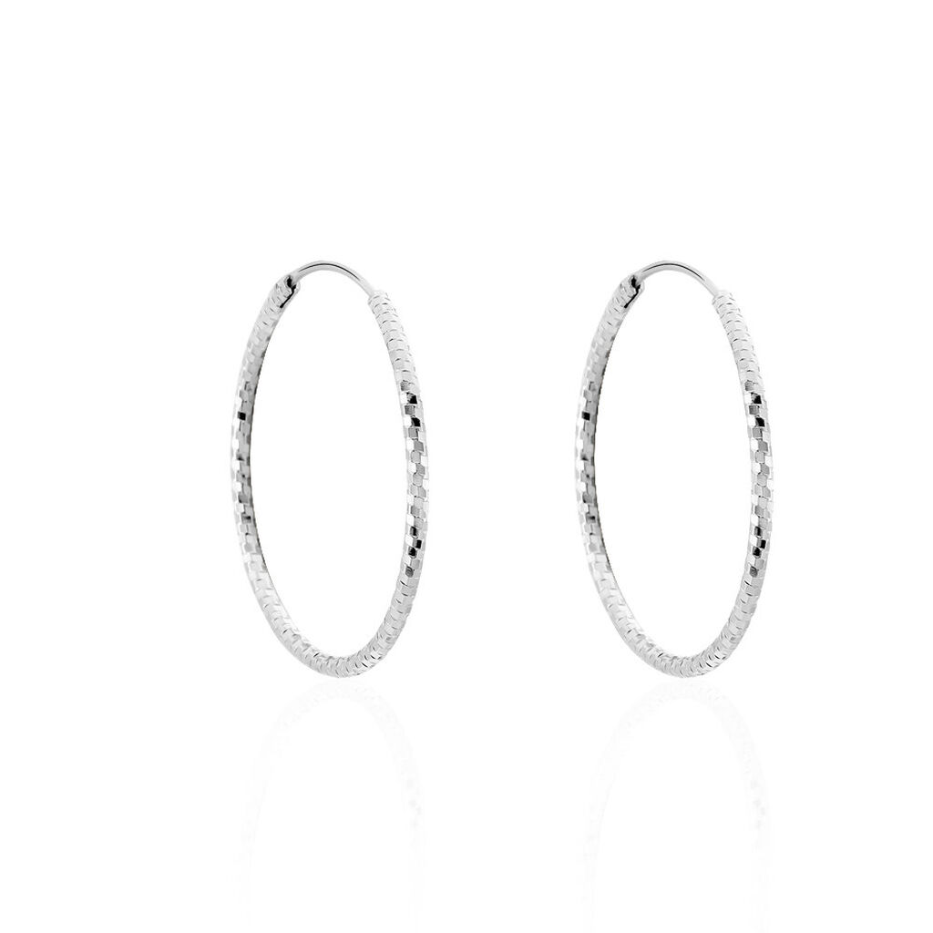 Créoles Argent Blanc Agathe