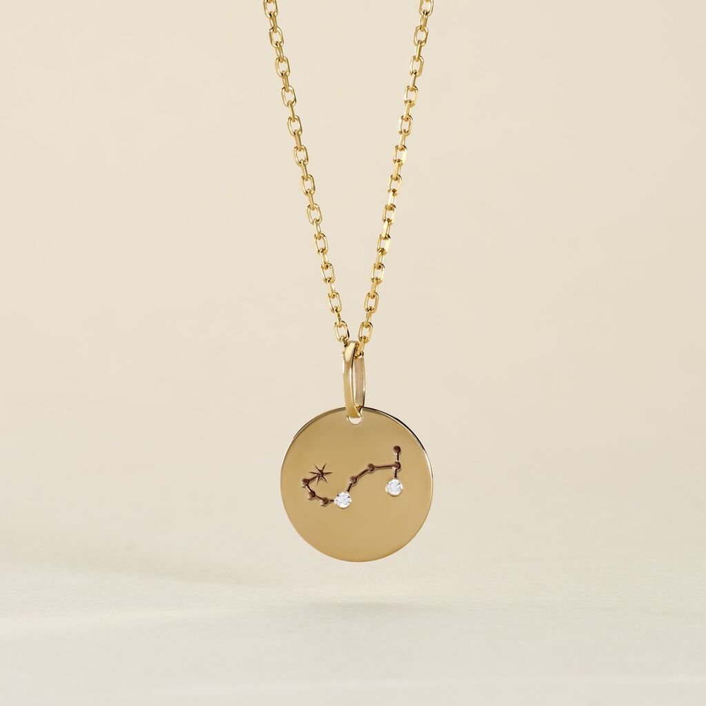 Pendentif Or Jaune Astraea Oxyde De Zirconium