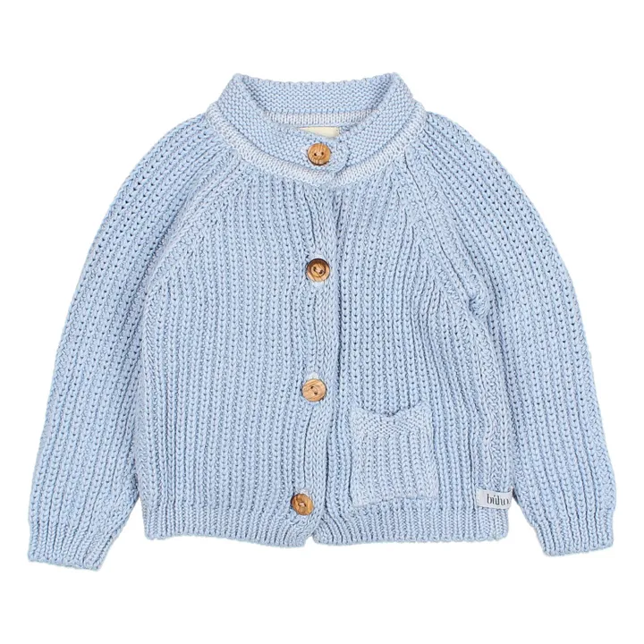 Búho Cardigan Poche Maille | Bleu ciel