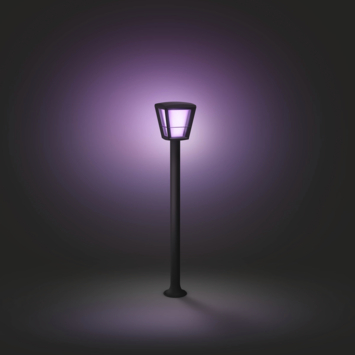 Philips Hue sokkellamp Econic zwart - wit en gekleurd licht 15W - hoog