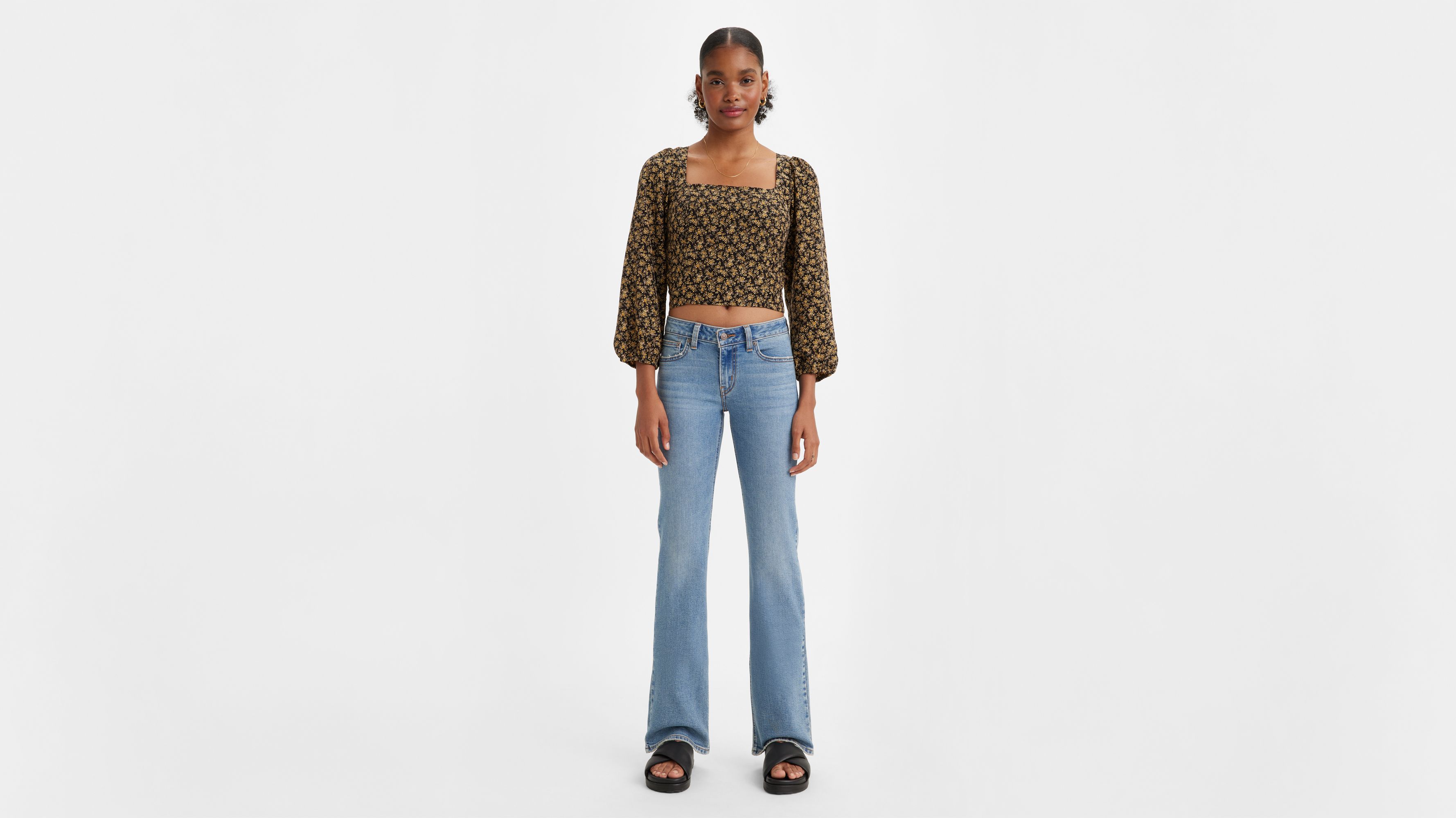 Jean Superlow Bootcut - Medium Indigo Stonewash - Bleu