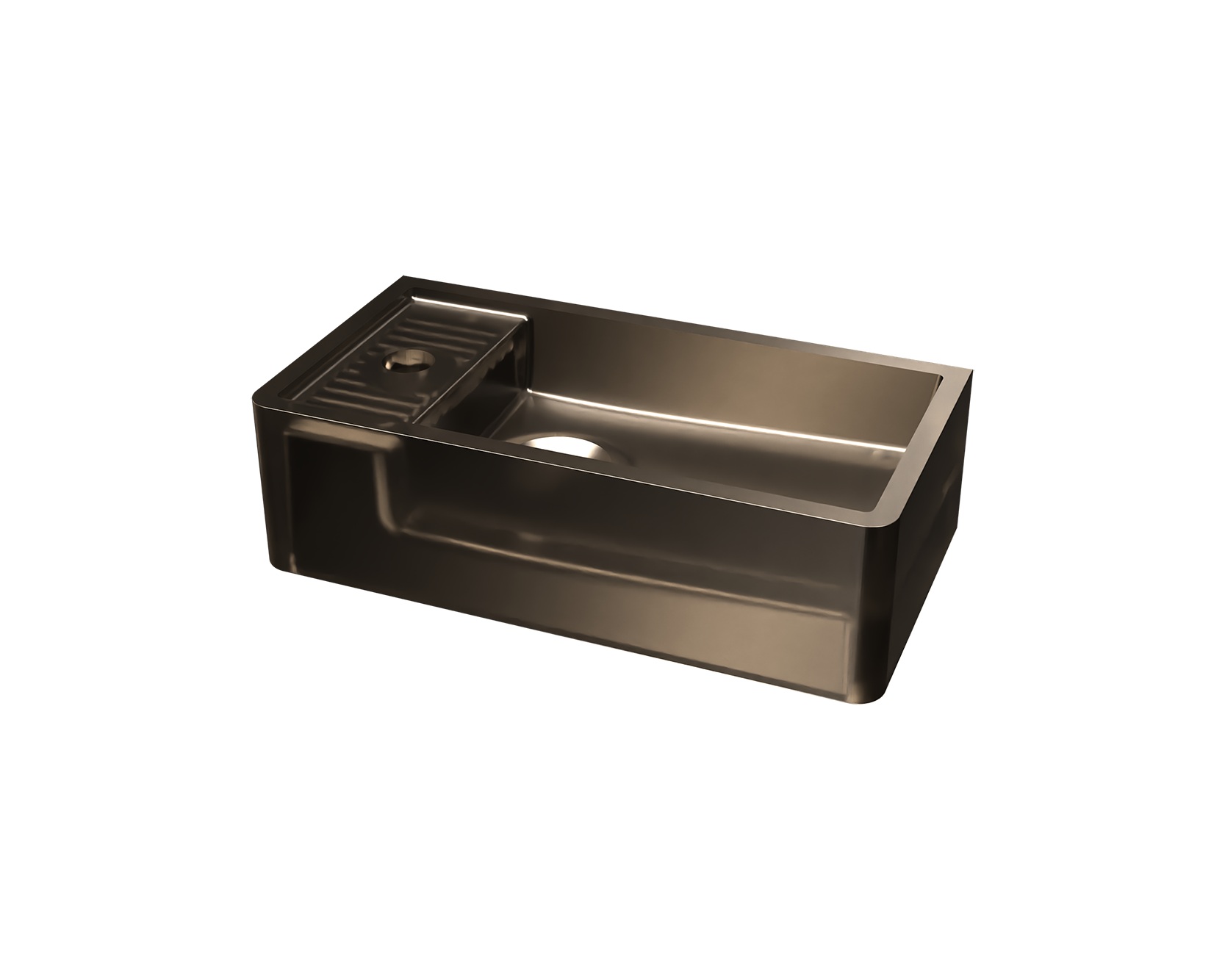 Riho Frosted fontein solid surface met kraangat links frosted umber