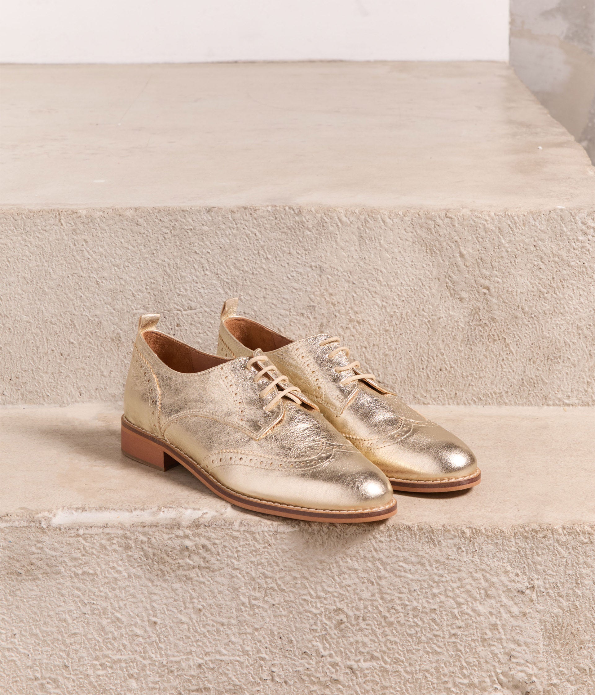 Derbies cuir doré Florence