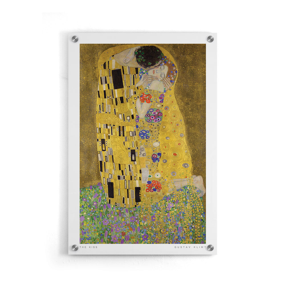 Walljar plexiglas schilderij - Gustav Klimt - De Kus Plexiglas schilderij - 120 x 180 cm