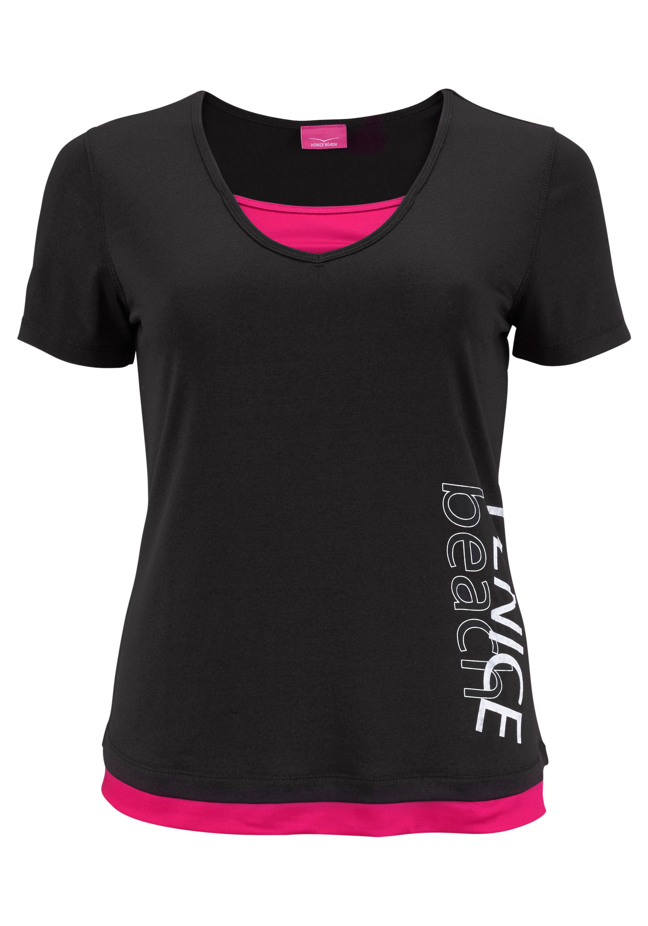 Venice Beach Funktionsshirt , figurbetonende Passform,  V-Ausschnitt,  schnelltrocknend