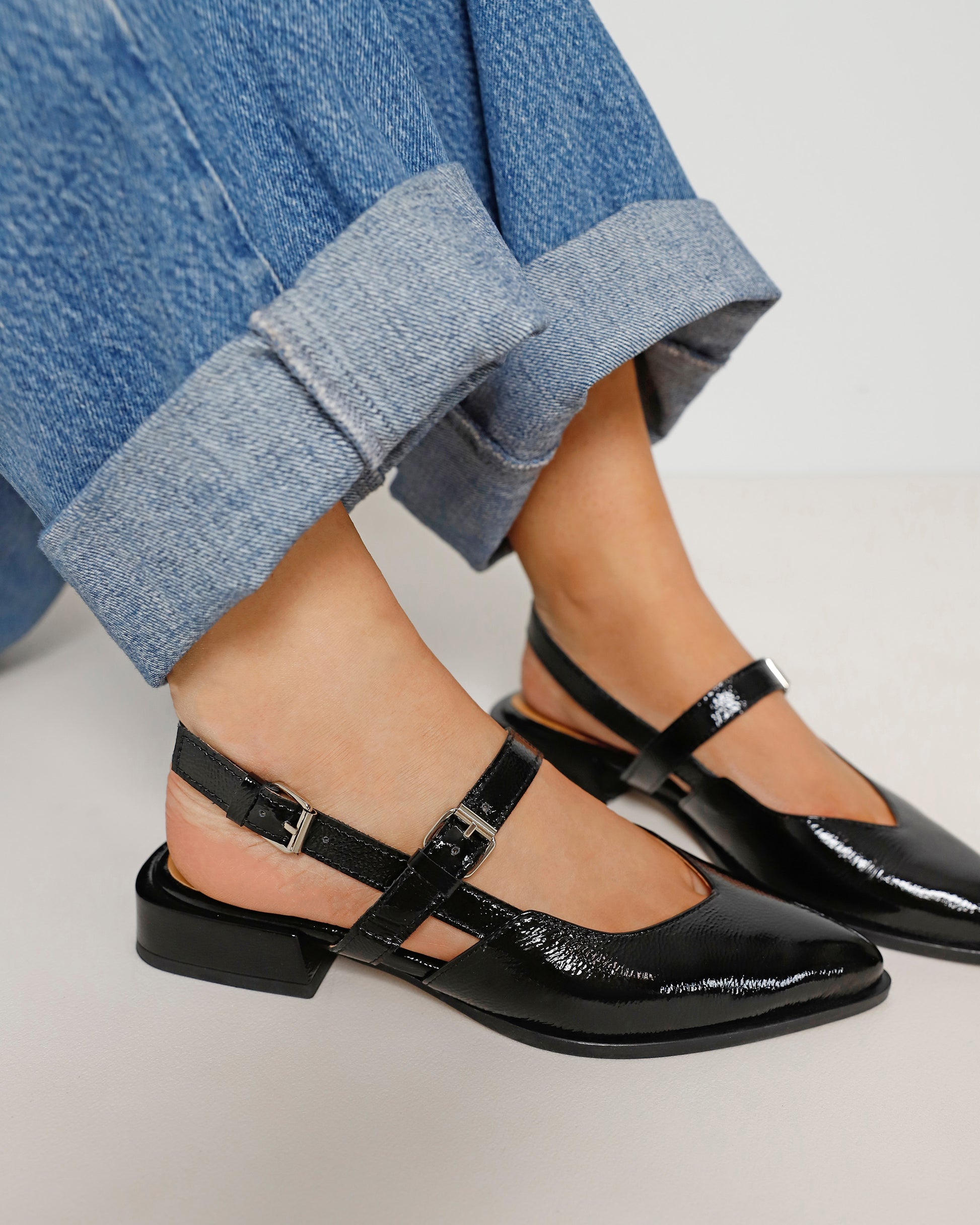 VIA VAI zwarte slingbacks Jazz Valerie