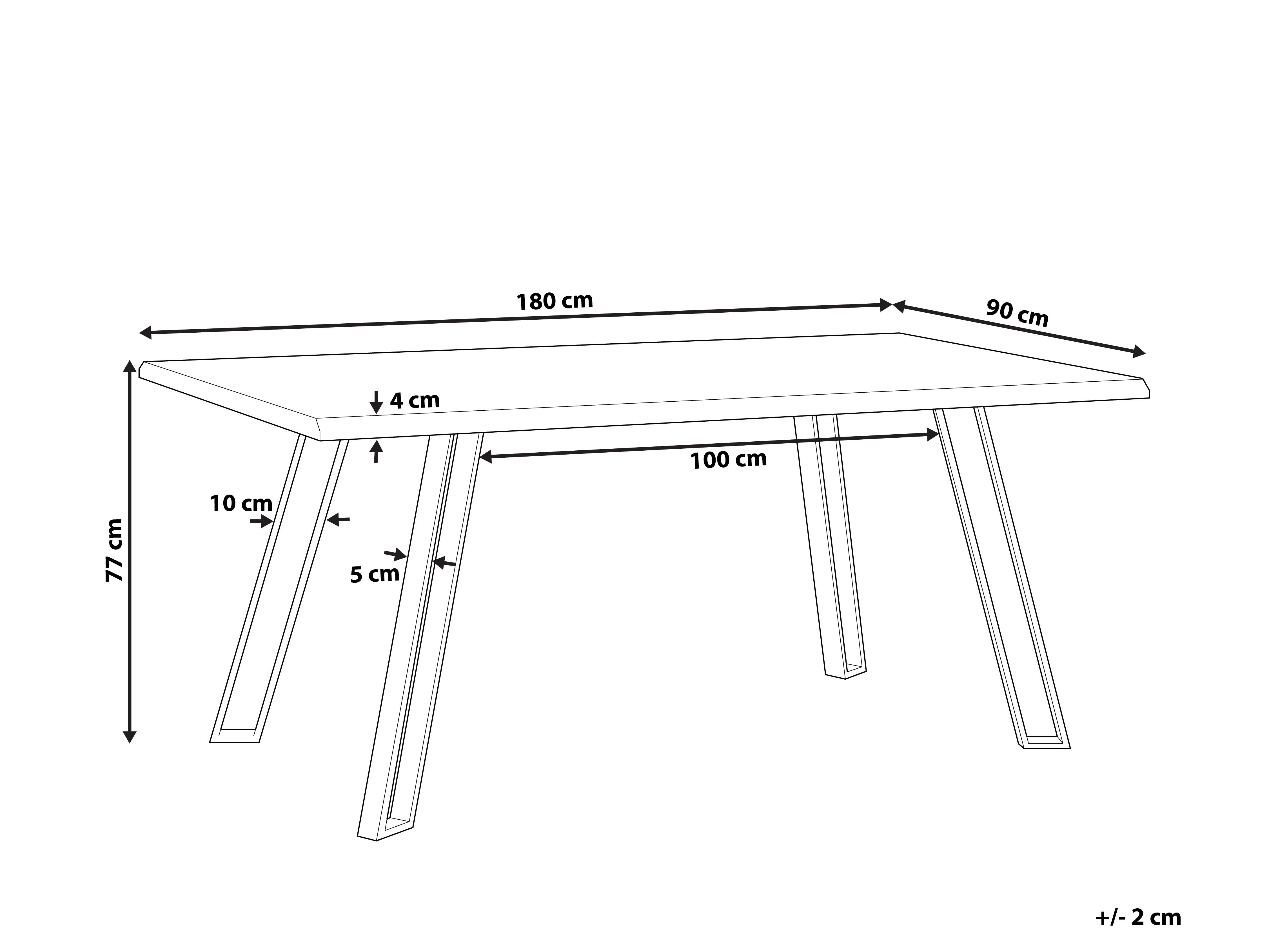 Eettafel GRAHAM Lichtbruin 90 cm 180 cm