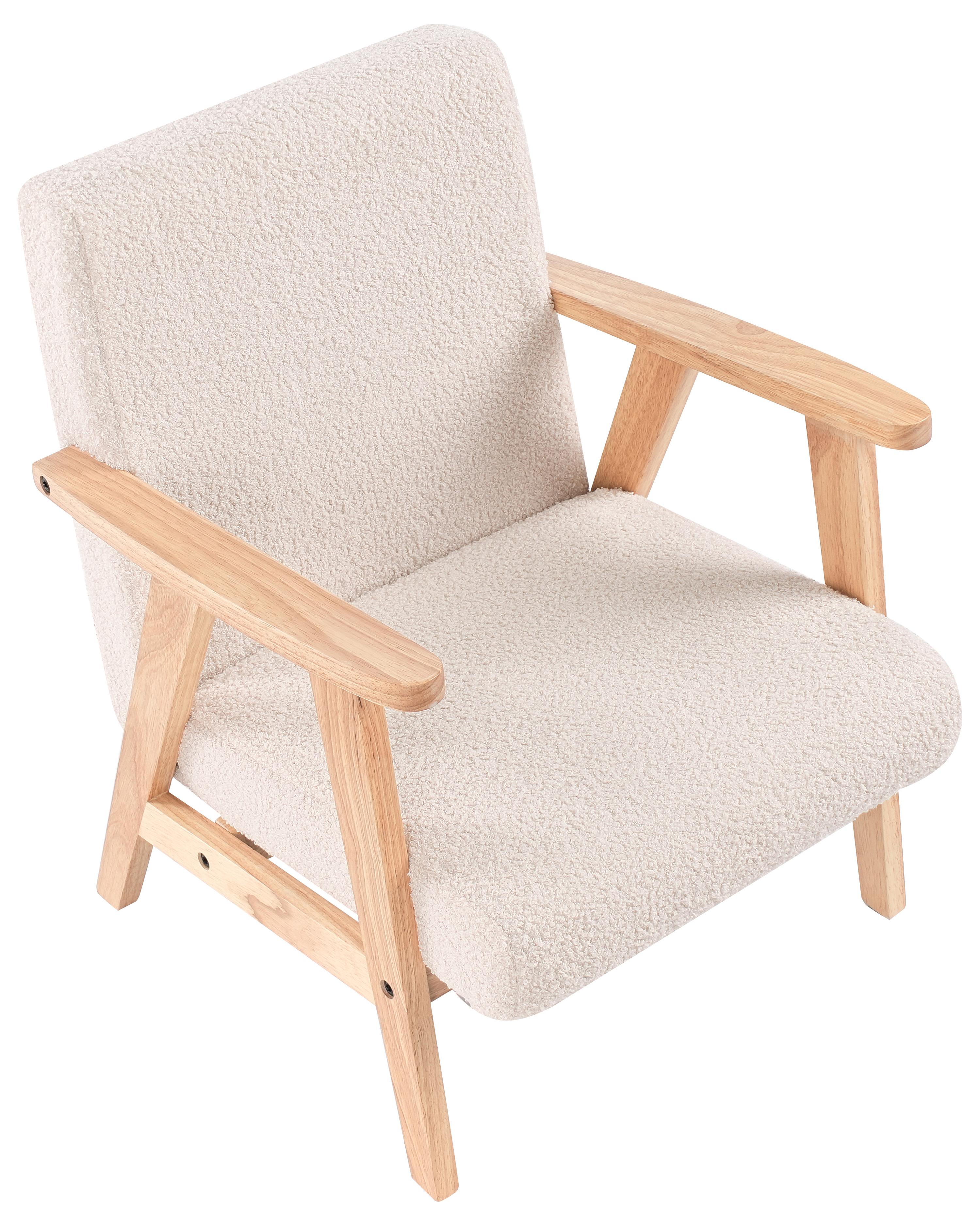 Kinderfauteuil LINDE Bouclé Lichtbeige