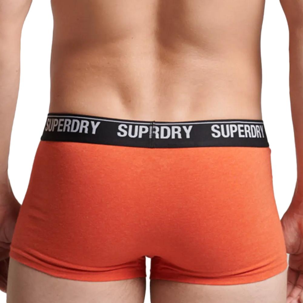 Superdry X3 Boxers Noir/Orange/Gris Homme Superdry Trunk