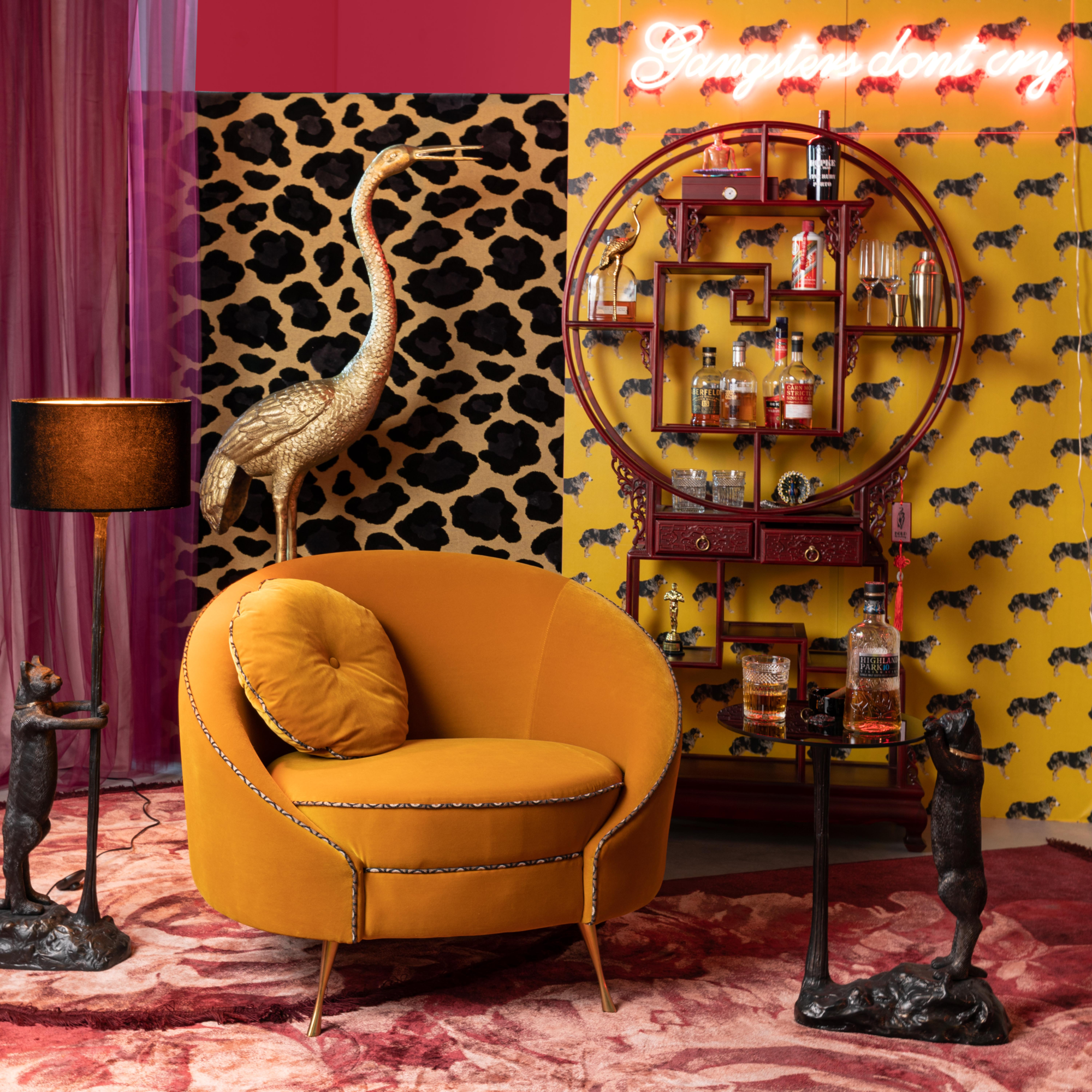 Bold Monkey bijzettafel No Girlfriend No Problem zwart
