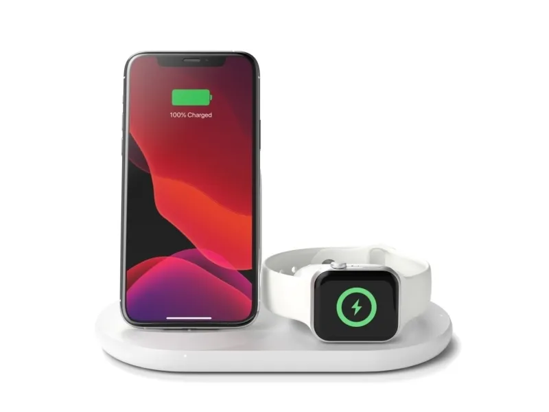 Belkin BoostCharge - Trådløs opladningsstander - 7.5 Watt - sort - for Apple AirPods; AirPods Pro; iPhone 11, 12, 7, 8, SE, X, XR, XS, XS Max; Watch