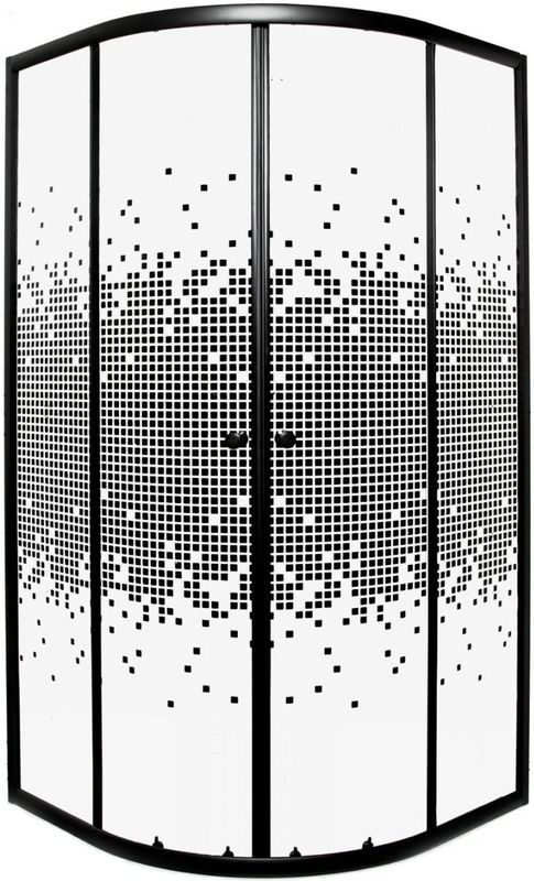 Kerra - Pixel - Douchecabine - Zwart - Kwartrond 80x80cm