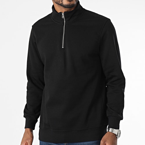Sweat Col Montant Zippé Noir