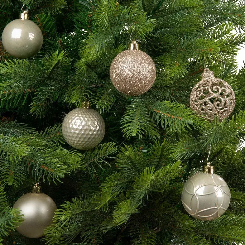 Lot de 37 boules de Noël (D60 mm) Alpine mix Perle