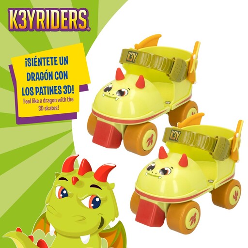 Kit de Patins de Rodas Dragon com 4 Rodas, Tamanhos 24-30 K3yriders